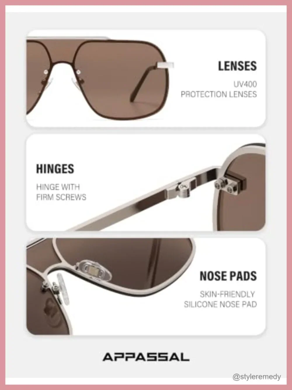 Frameless Shield Sunglasses Women One-Piece Square UV400 Metal Frame